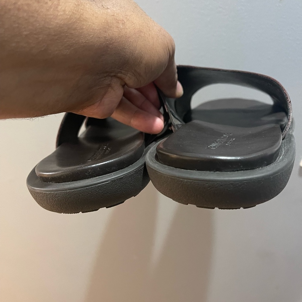 Kenneth Cole Sand-y Beach/Quick Sand Lsrd Slide Sandals Drk Brwn Sz 11 - Picture 13 of 16